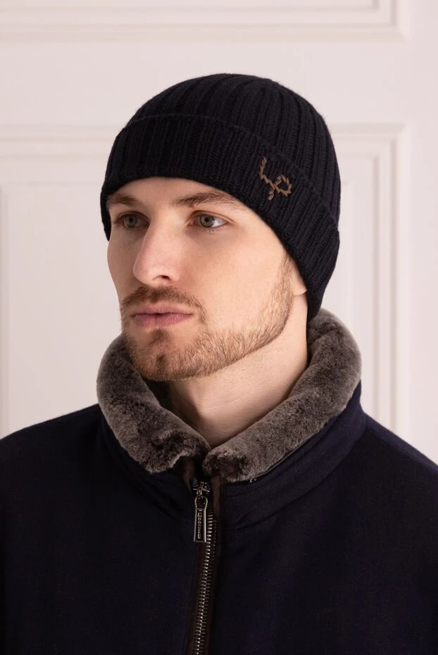 Loro Piana man blue cashmere hat for men купить с ценами и фото 175742 - photo 2