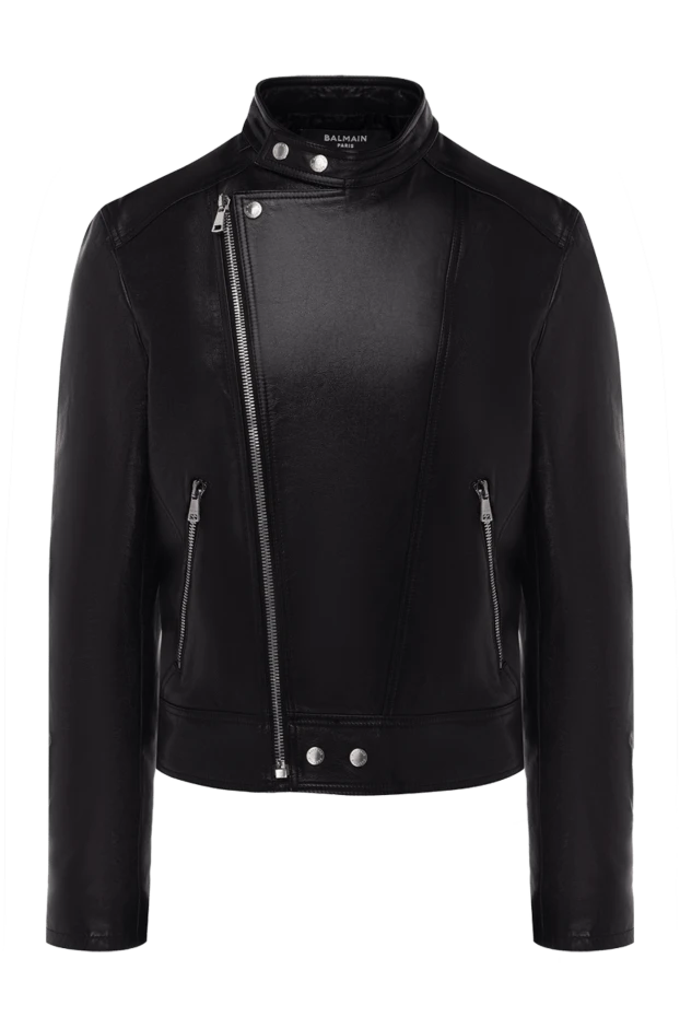 Balmain man black leather jacket for men купить с ценами и фото 175778 - photo 1