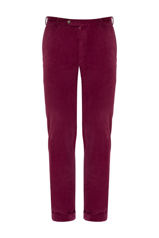 PT01 (Pantaloni Torino) man men's trousers made of cotton and elastane, burgundy купить с ценами и фото 175784 - photo 1