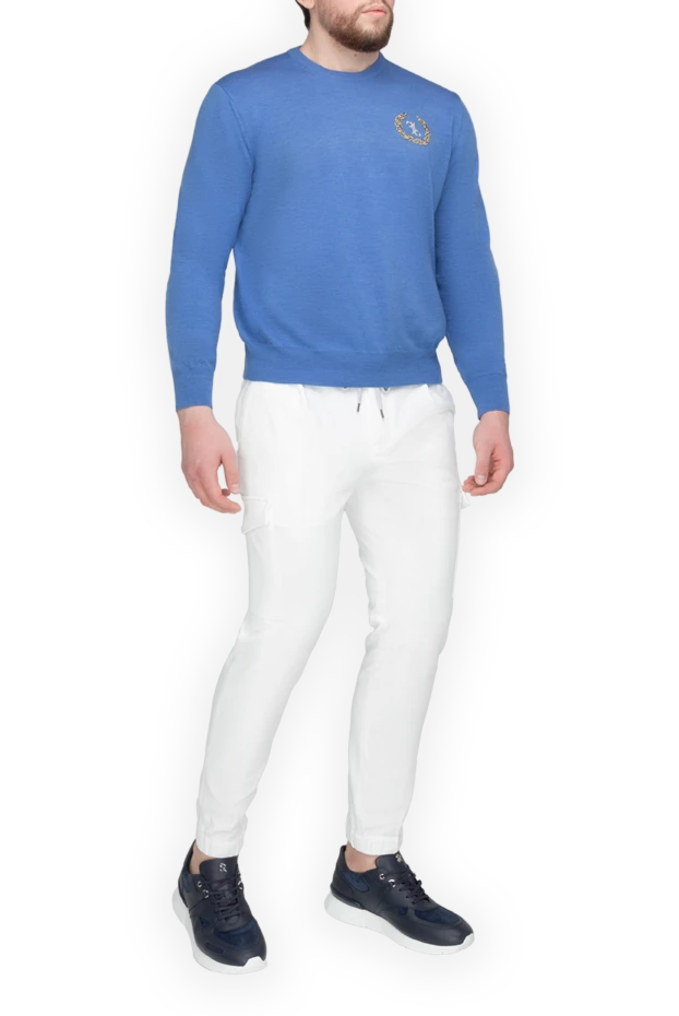 PT01 (Pantaloni Torino) man  men's white cotton trousers купить с ценами и фото 175793 - photo 2