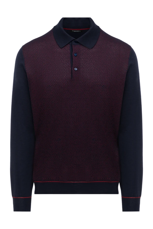 Stefano Ricci поло с длинным рукавом из кашемира и шелка мужское синее с длинным рукавом 175824 - фото 1