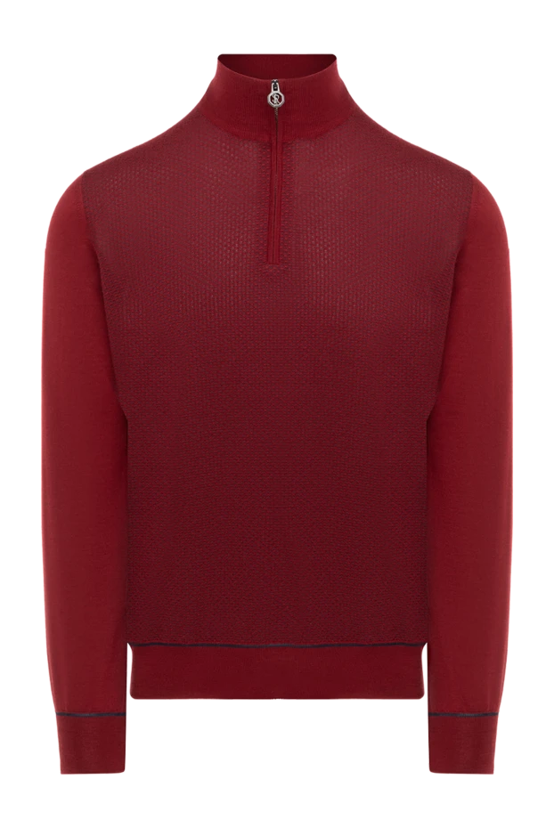 Ерлерге арналған қызыл кашемир және логотипі бар жібек тройер - фото 1