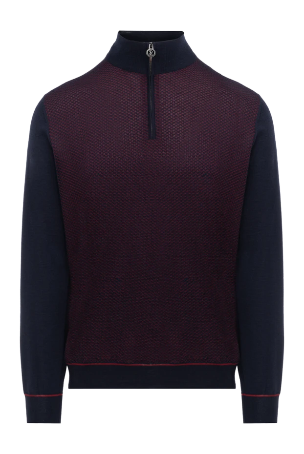 Stefano Ricci men's cashmere and silk troyer in burgundy and blue with a zipper
175828 - photo 1