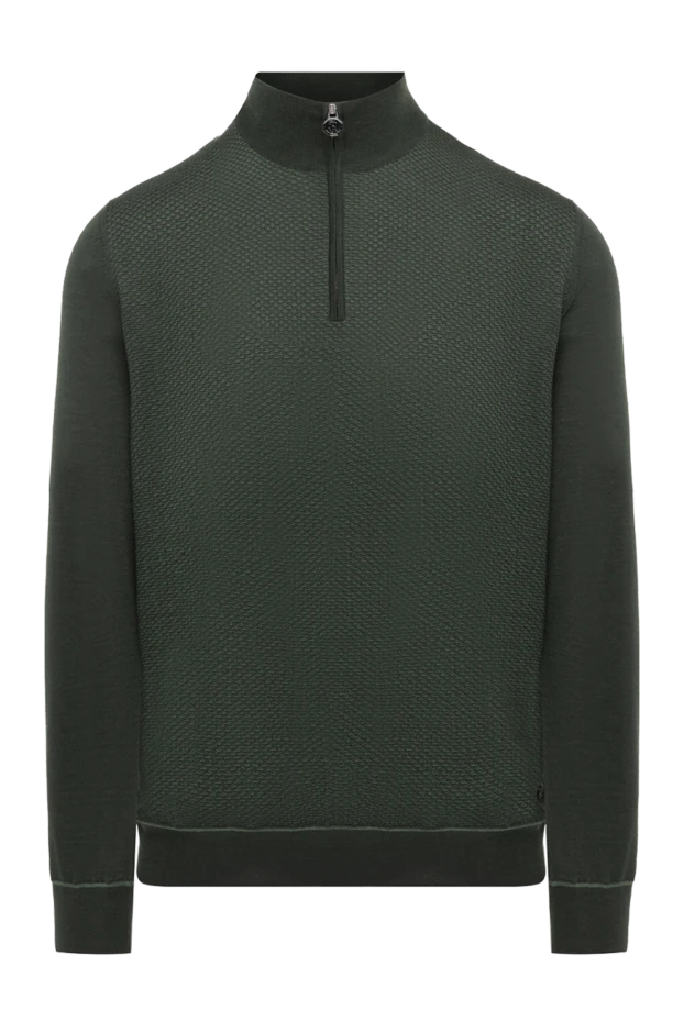 Тройер из кашемира и шелка мужской зеленый - фото 1