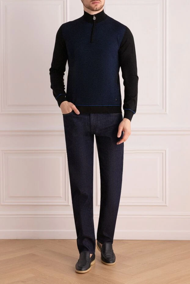 Текстуралы тоқыма және түймелі жағалы тройе, қара
- фото 2