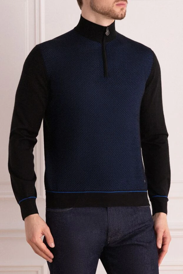 Stefano Ricci текстуралы тоқыма және түймелі жағалы тройе, қара
 175831 - фото 3