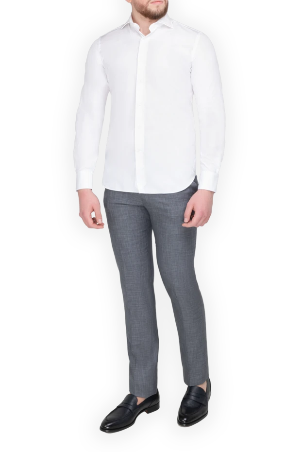 Alessandro Gherardi man  men's white cotton shirt купить с ценами и фото 175840 - photo 2