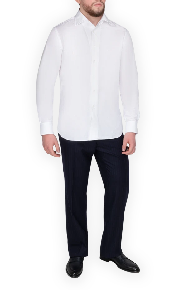 Alessandro Gherardi man  men's white cotton shirt купить с ценами и фото 175841 - photo 2