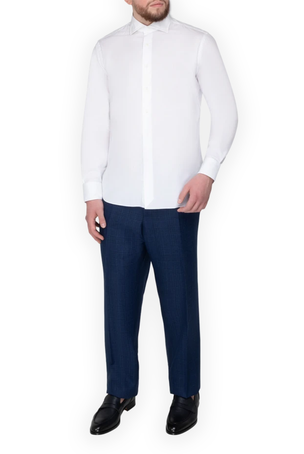 Alessandro Gherardi man  men's shirt made of cotton and polyamide white купить с ценами и фото 175842 - photo 2