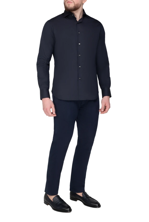 Alessandro Gherardi man  men's shirt made of cotton and polyamide, black купить с ценами и фото 175843 - photo 2