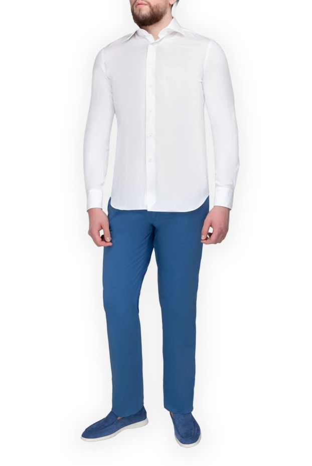 Alessandro Gherardi man  men's white cotton shirt купить с ценами и фото 175844 - photo 2