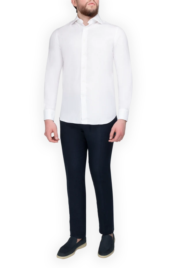 Alessandro Gherardi man  men's white cotton shirt купить с ценами и фото 175845 - photo 2