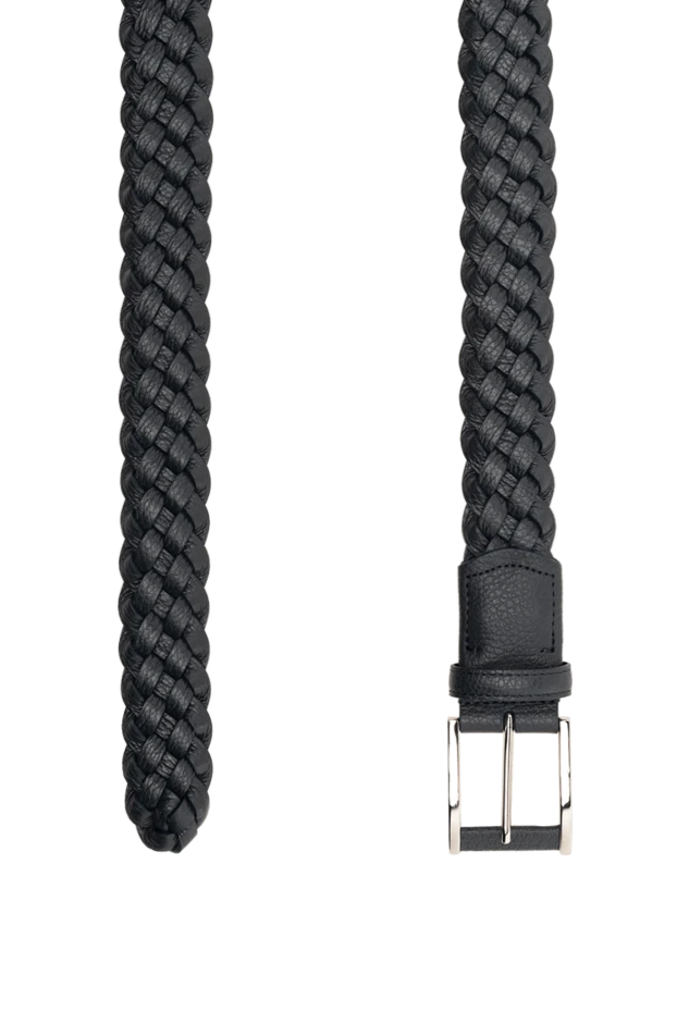 Cesare di Napoli өрілген текстурасы бар қара көк түсті былғары белдік.
 175856 - фото 3