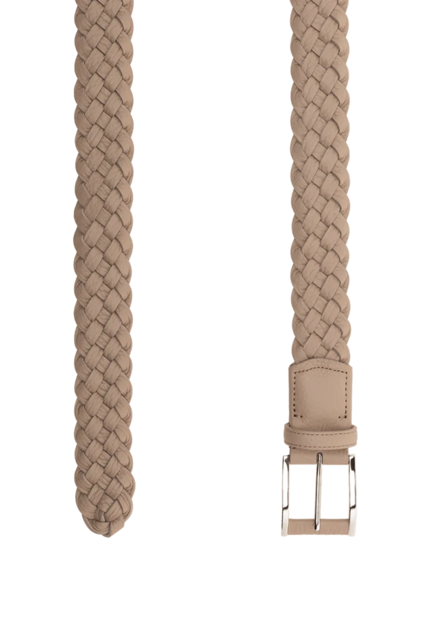 Cesare di Napoli ашық бежевый былғары белбеу өрілген
 175861 - фото 3