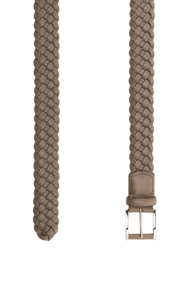 Cesare di Napoli сұр-қоңыр түсті өрілген былғары белдік
 175862 - фото 3