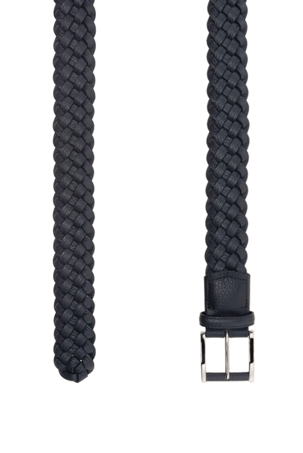 Cesare di Napoli өрілген өрнегі бар ерлер көк былғары белбеуі
 175864 - фото 3