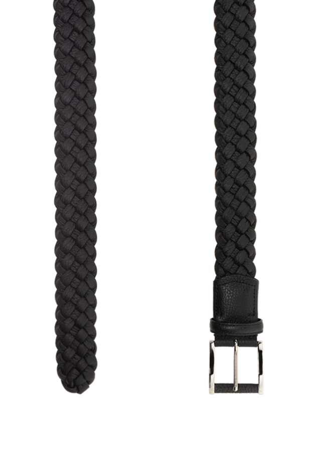 Cesare di Napoli ерлерге арналған классикалық қара өрілген былғары белбеуі
 175868 - фото 3