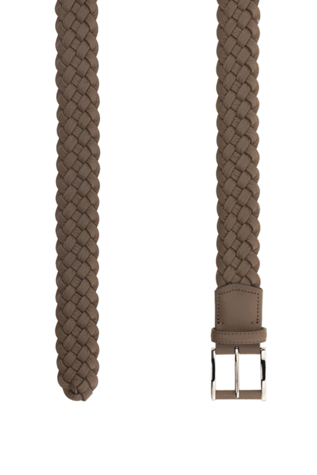 Cesare di Napoli ерлердің былғары белбеуі, өрілген, бежевый және қоңыр
 175871 - фото 3