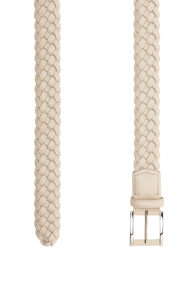 Cesare di Napoli ашық бежевый тоқылған былғары белбеу
 175873 - фото 3