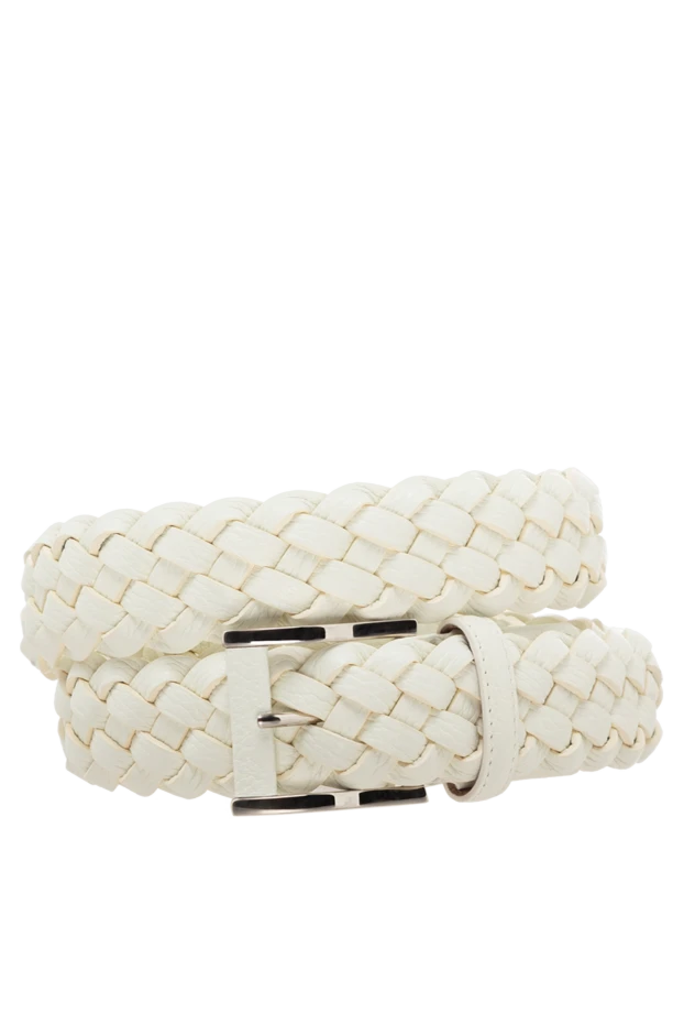 Cesare di Napoli man men's leather belt white купить с ценами и фото 175875 - photo 1