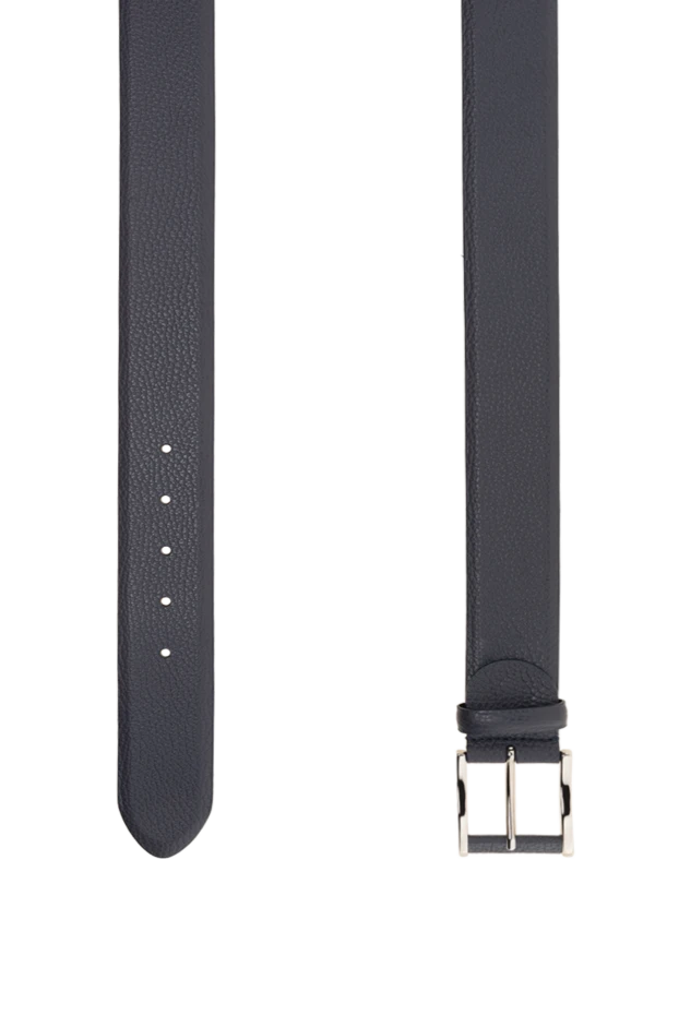 Cesare di Napoli қара көк түсті ерлерге арналған қарапайым ілгегі бар былғары белбеуі 175896 - фото 3