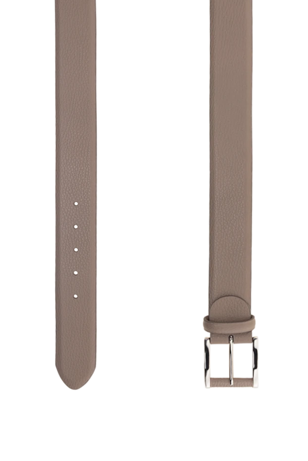 Cesare di Napoli қарапайым жабдығы бар сәнді бежевый былғары белбеу.
 175899 - фото 3