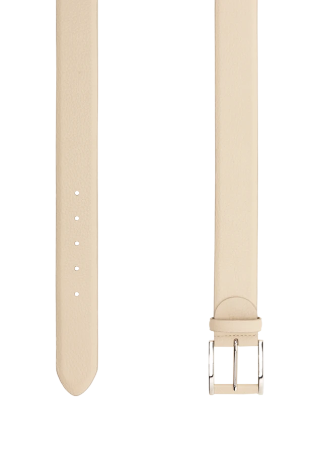 Cesare di Napoli металл тоғасы бар текстуралы сүтті былғары белбеу 175902 - фото 3