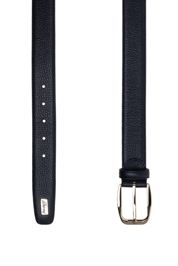 Brioni ремень тёмно-синий с пряжкой и зернистой фактурой
 175907 - фото 3