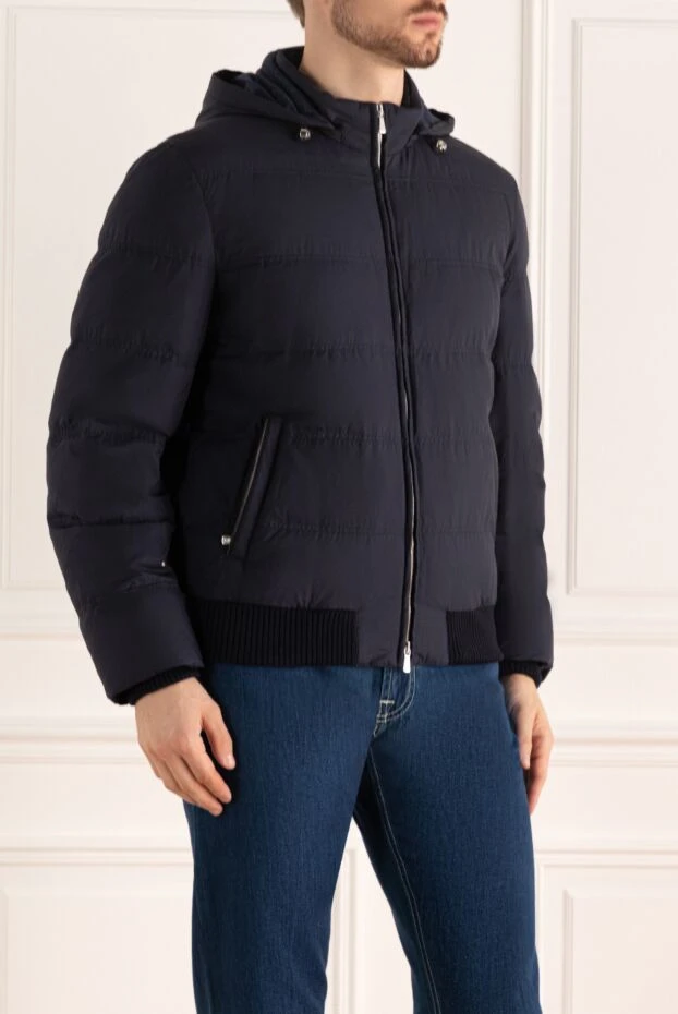 Enrico Mandelli мужская стёганая куртка на молнии с фактурной отделкой и капюшоном
 175919 - фото 3
