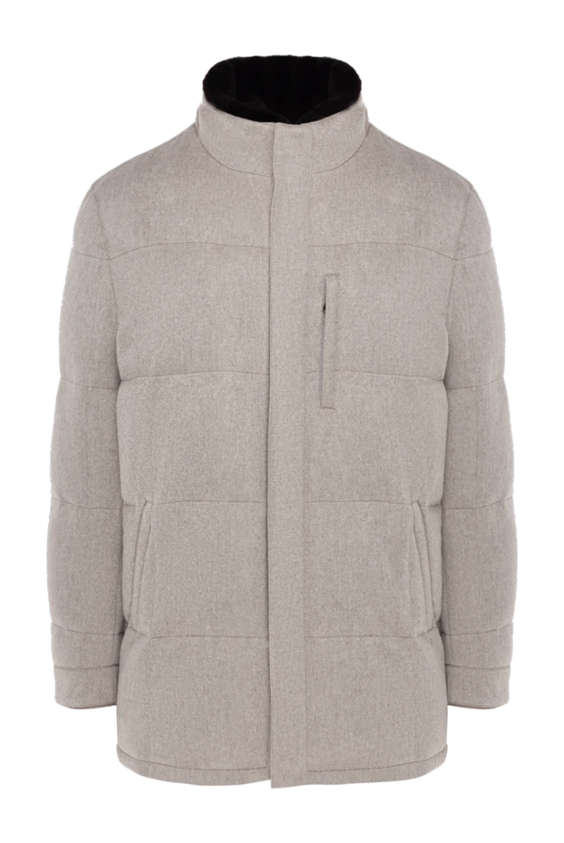 Пуховик из вискозы мужской бежевый - фото 1