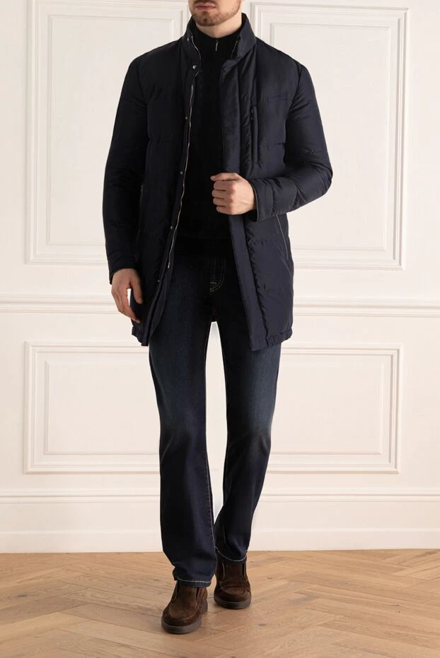 Пуховик из вискозы мужской синий - фото 2