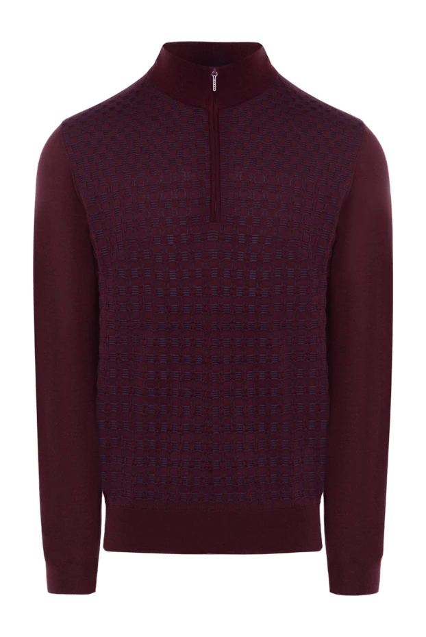 Cesare di Napoli man men's cashmere and silk burgundy troyer купить с ценами и фото 175934 - photo 1