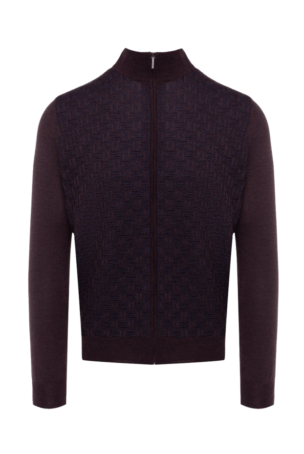 Cesare di Napoli man cashmere and silk cardigan for men, burgundy купить с ценами и фото 175944 - photo 1