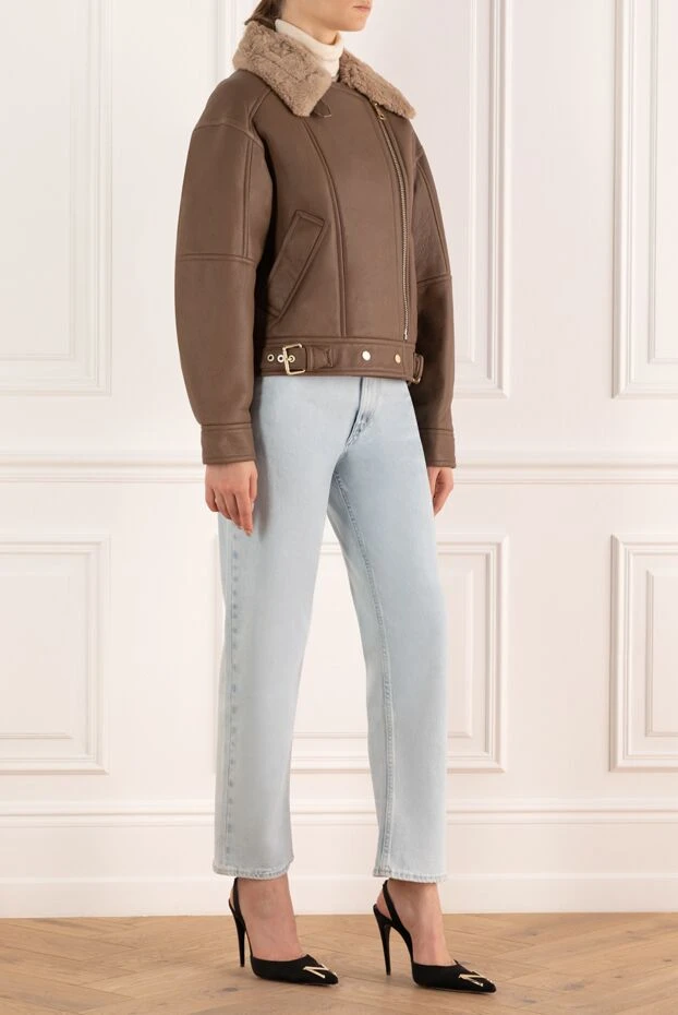 Nicole Benisti куртка кожаная женская коричневая 175953 - фото 3