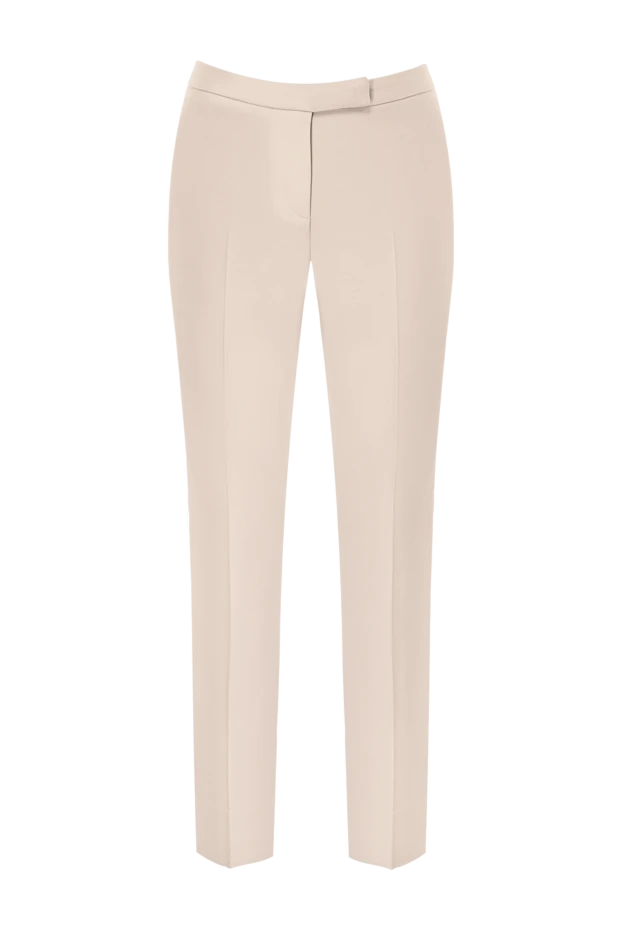 Beige classic trousers with an overlapping waistband women's - photo 1