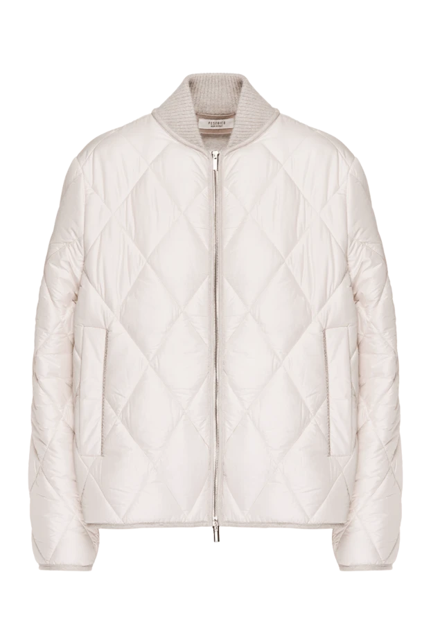 Light quilted jacket with diamond quilting and knitted collar - photo 1