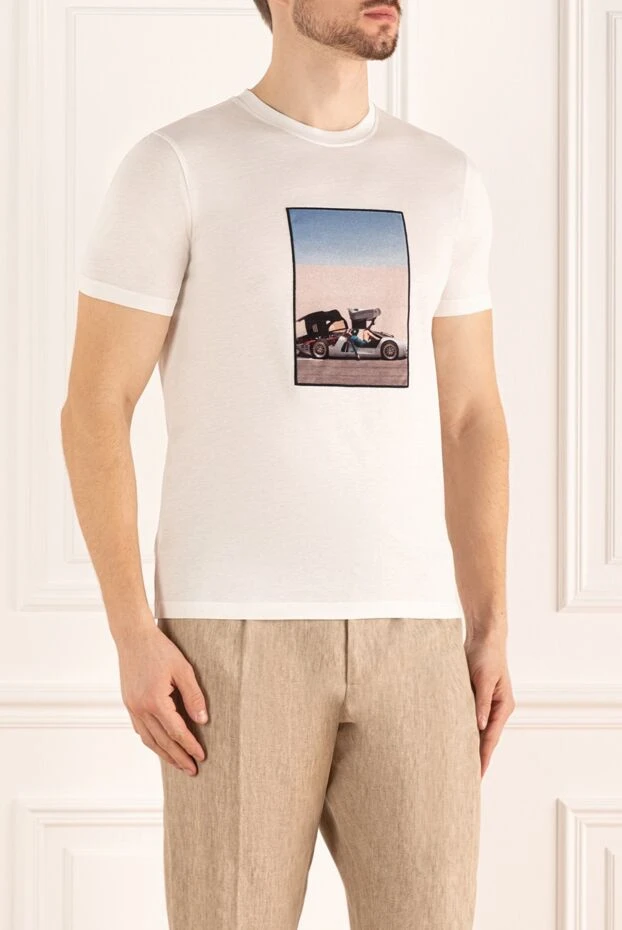 Limitato ерлерге арналған ақ мақтадан жасалған футболка 175999 - фото 3