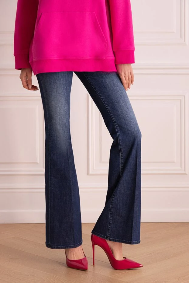 Jacob Cohen джинсы буткат с эффектом потертости синие женские 176039 - фото 3