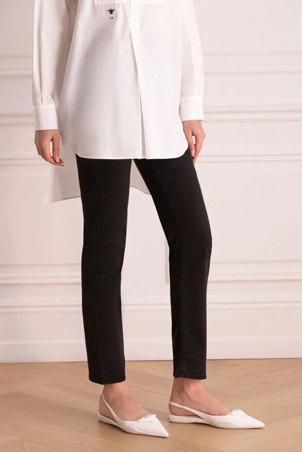 Jacob Cohen джинсы черные с высокой посадкой слим женские 176048 - фото 3