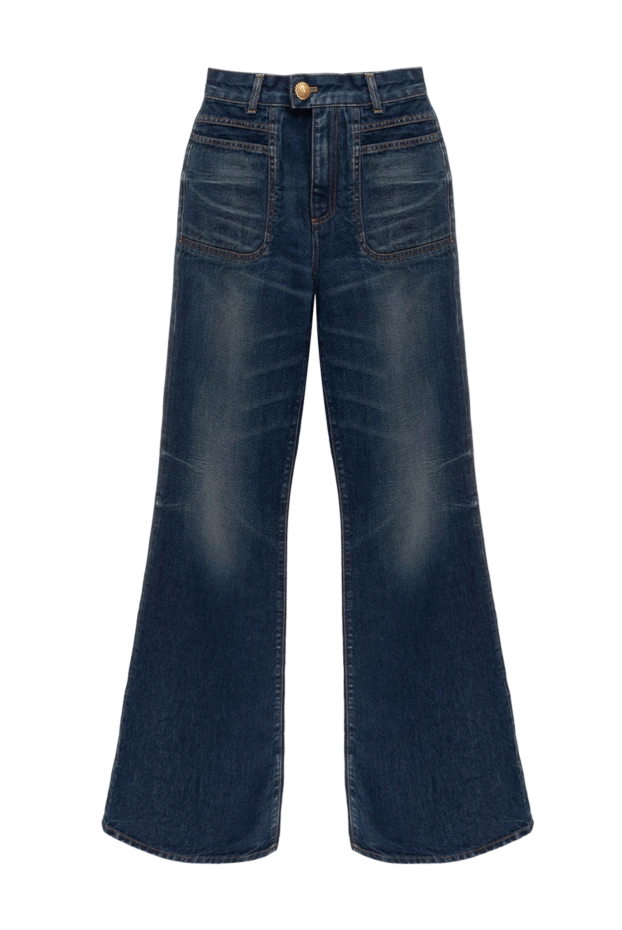 Balmain woman blue polyester and cotton jeans for women купить с ценами и фото 176053 - photo 1