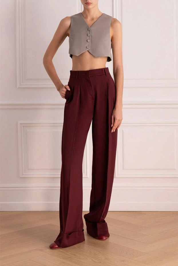 The Andamane woman burgundy polyester pants for women купить с ценами и фото 176060 - photo 2