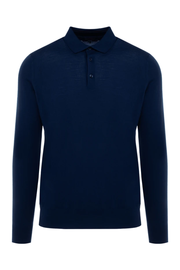 Loro Piana man men's blue long sleeve wool polo купить с ценами и фото 176082 - photo 1