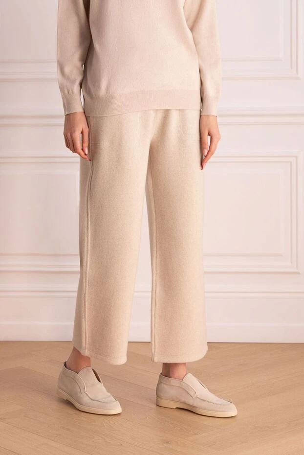 Loro Piana жылы беж кулискалы шалбар әйелдерге арналған 176083 - фото 3