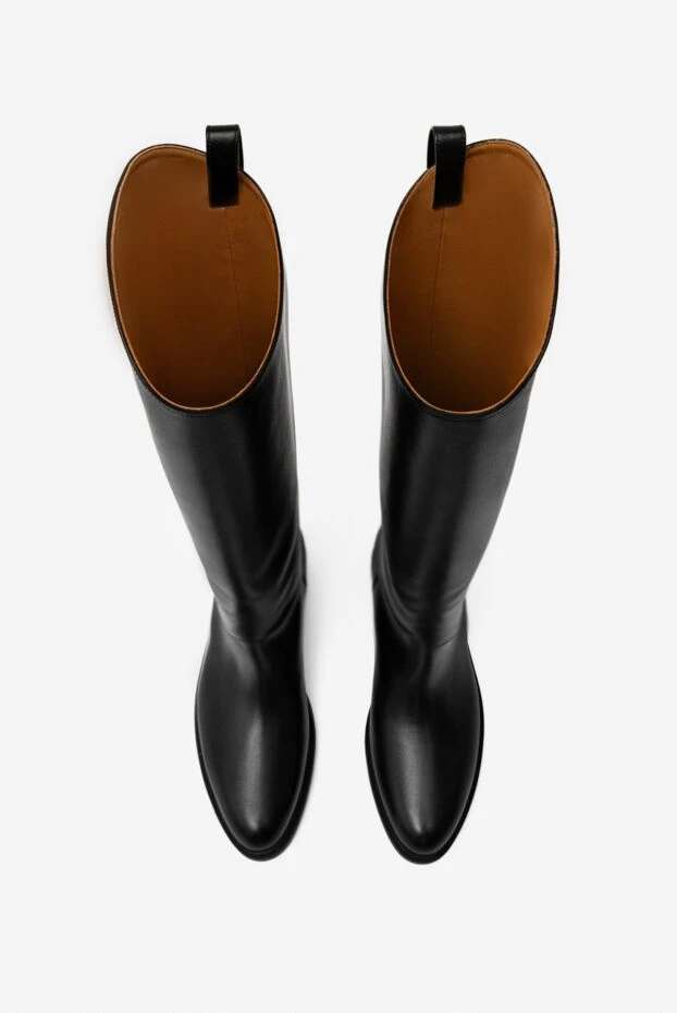 Loro Piana әйелдерге арналған қара былғары етік 176085 - фото 2