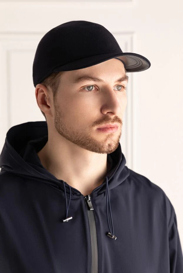 Zilli man blue cashmere cap for men купить с ценами и фото 176092 - photo 2