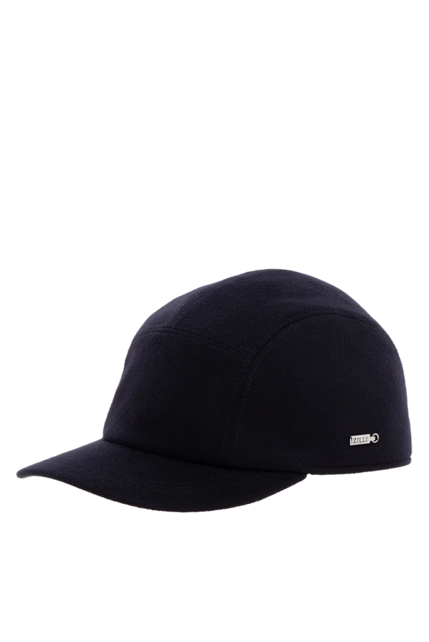 Zilli navy blue cashmere baseball cap with metallic logo
 176092 - photo 3