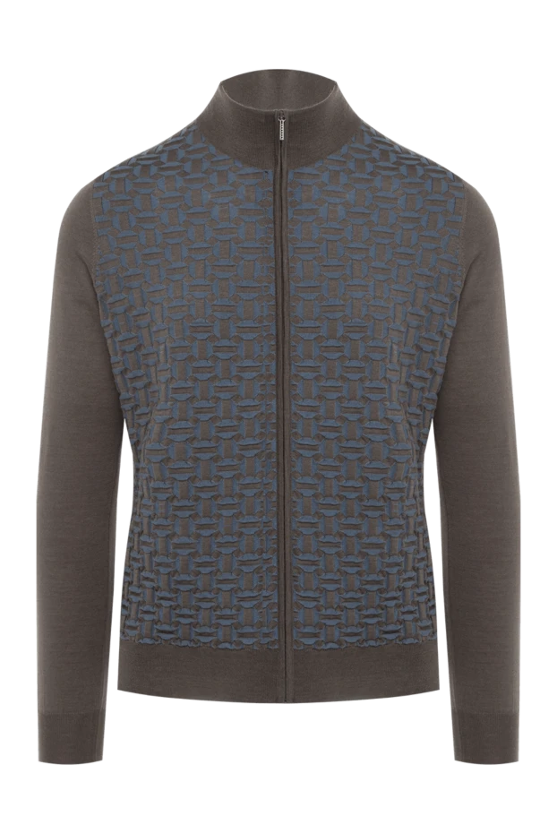 Cesare di Napoli man men's cashmere and silk cardigan brown купить с ценами и фото 176099 - photo 1