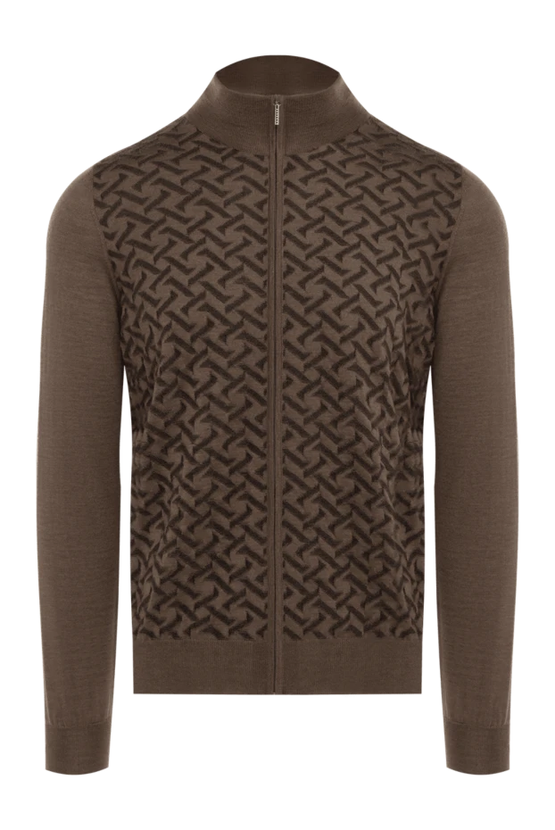 Cesare di Napoli man cashmere and silk cardigan brown for men купить с ценами и фото 176101 - photo 1