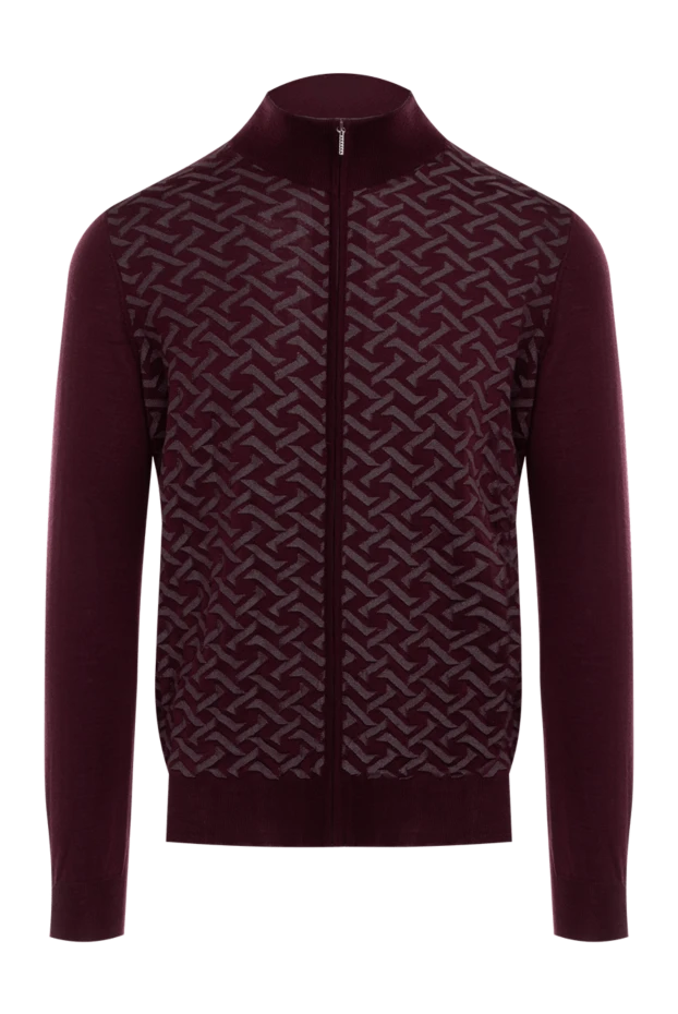 Cesare di Napoli man cardigan made of cashmere and silk, burgundy for men купить с ценами и фото 176105 - photo 1