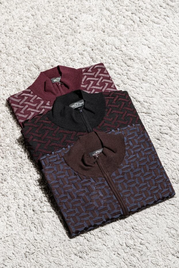 Cesare di Napoli cardigan made of cashmere and silk burgundy for men 176105 - photo 2